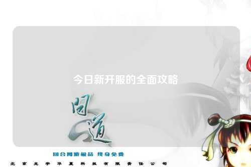 今日新开服的全面攻略