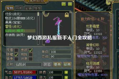梦幻西游私服新手入门全攻略